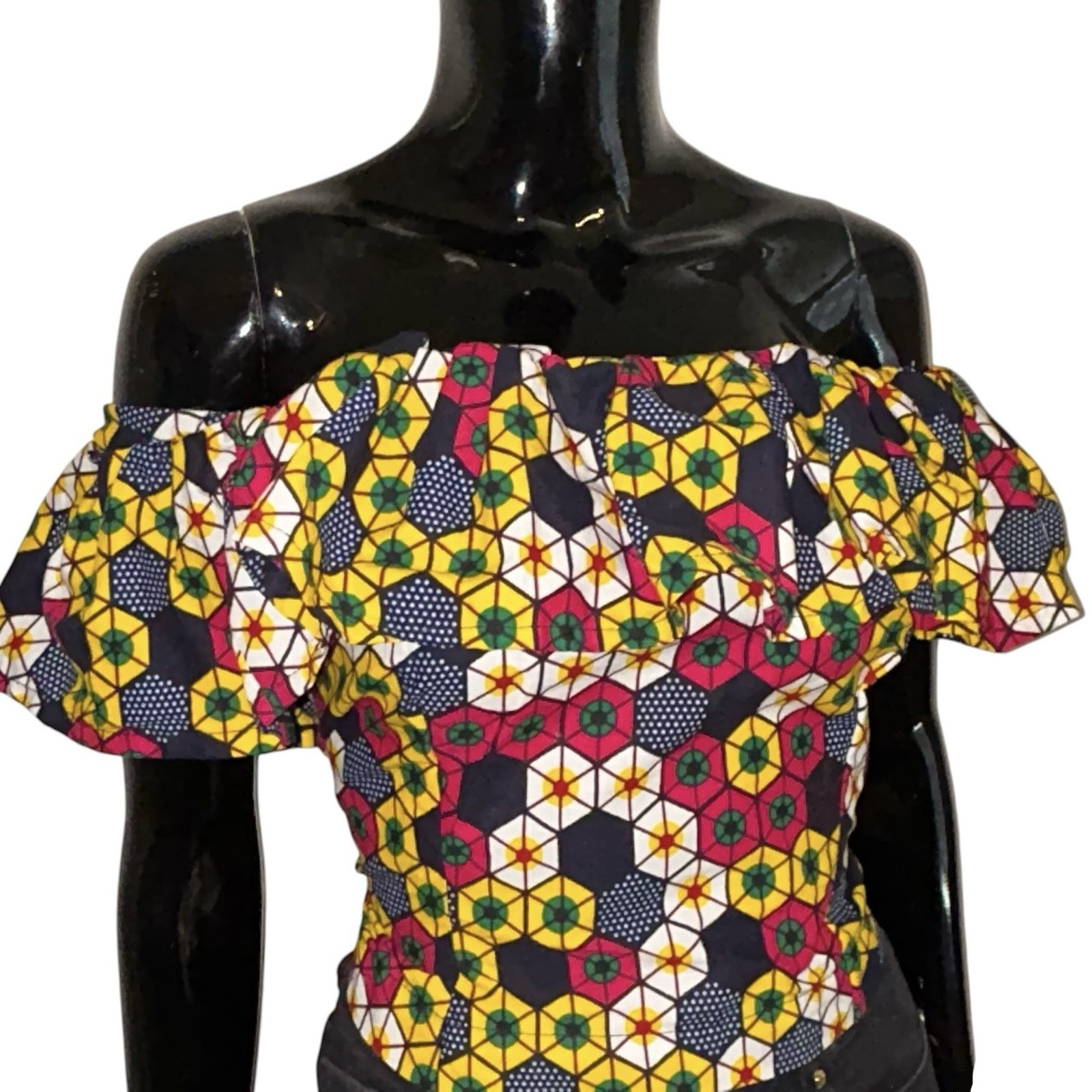Multicolor Women African Print Off The Shoulder Spring & Summer Top