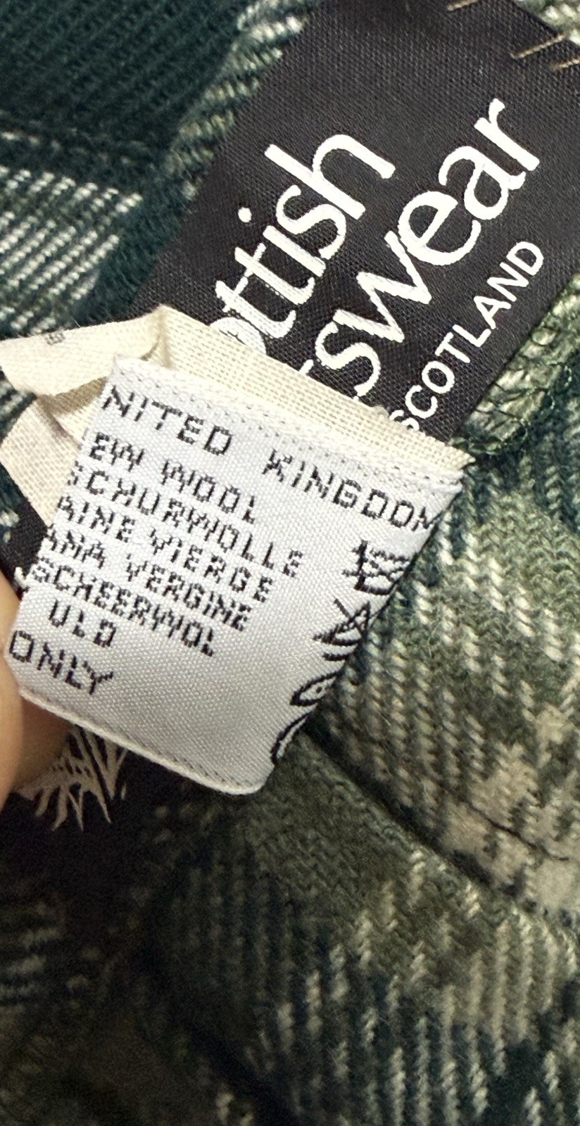VTG Scottish Sportswear Green Tartan plaid Pure New Wool Kilt Made In Scotland