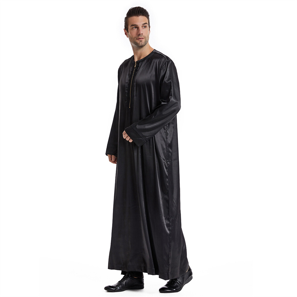 Muslim Men Saudi Abaya Kaftan Thobe Jubba Thoub Robe Dress Dishdasha Arab Gown