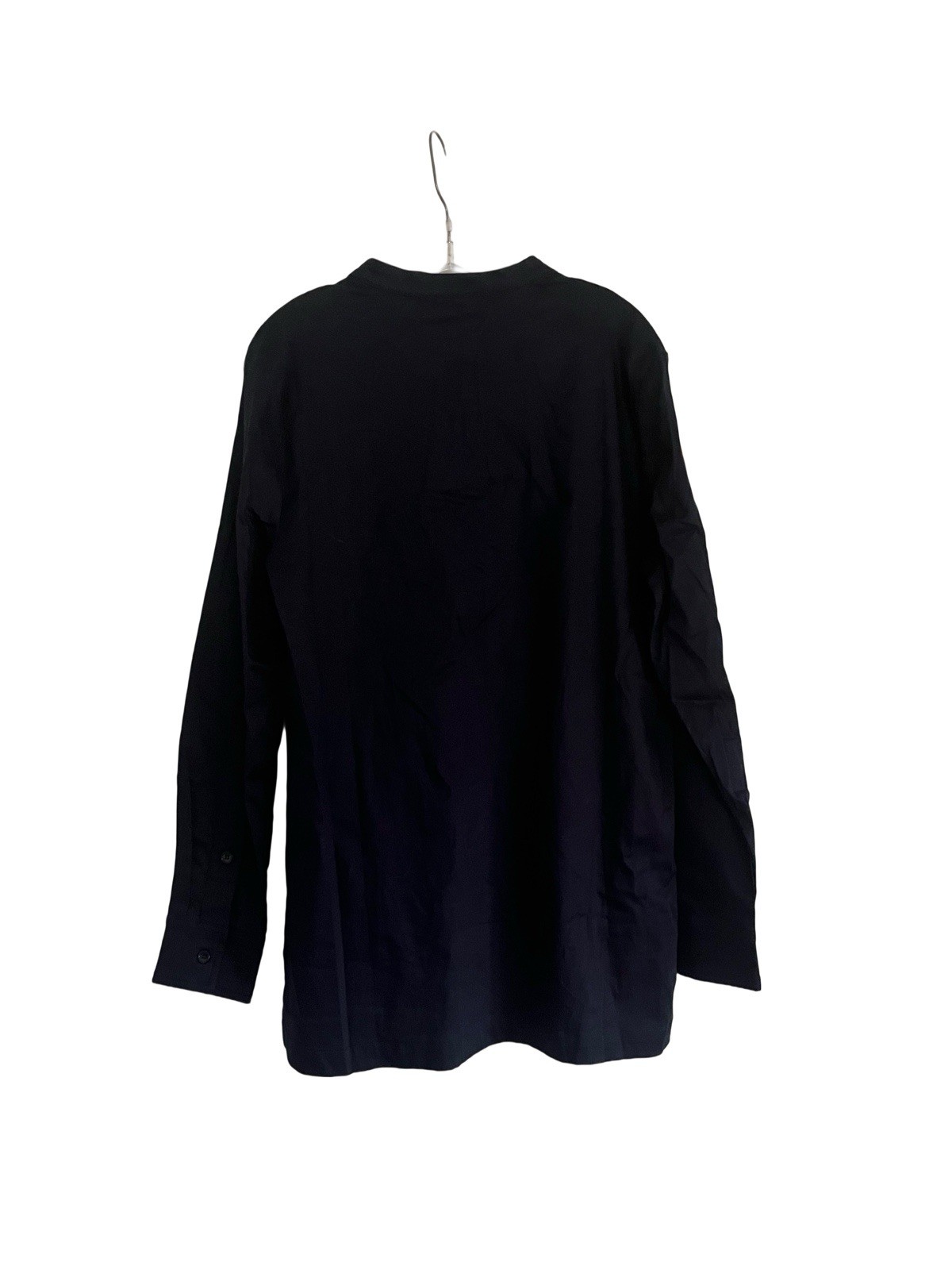 Diyanu Dubaku African Dashiki Long Sleeve Navy Blue Silver Geometric Size Med