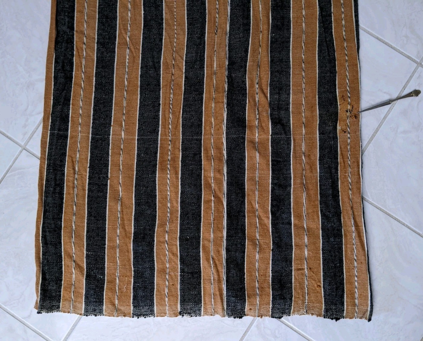 Vtg Handmade Moroccan Djellabah Stripes Jellaba Kaftan Wool Hooded Thobe Long