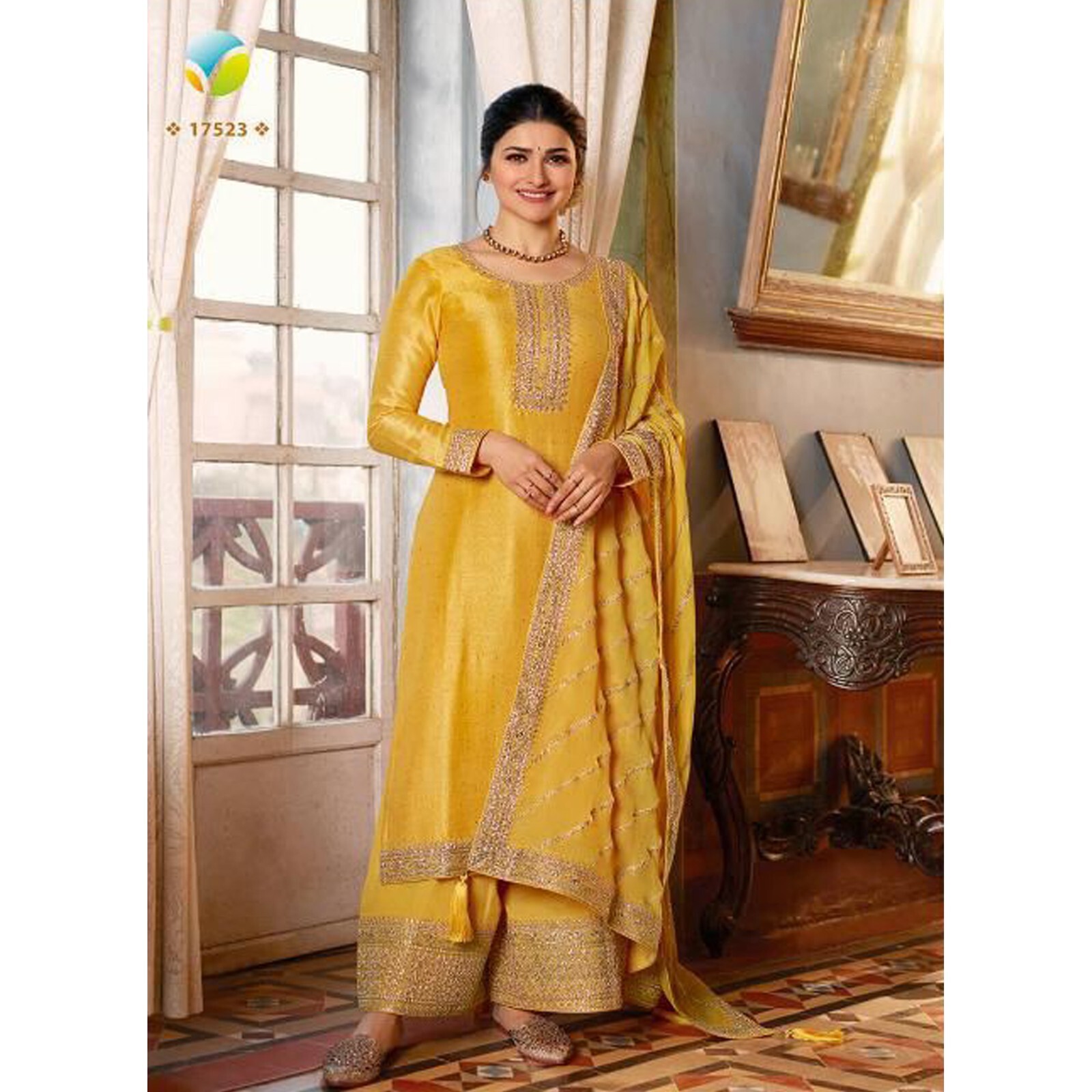 New Reception Wear Indian Designer Plazzo Dresses Party Wear Heavy Kameez Suits