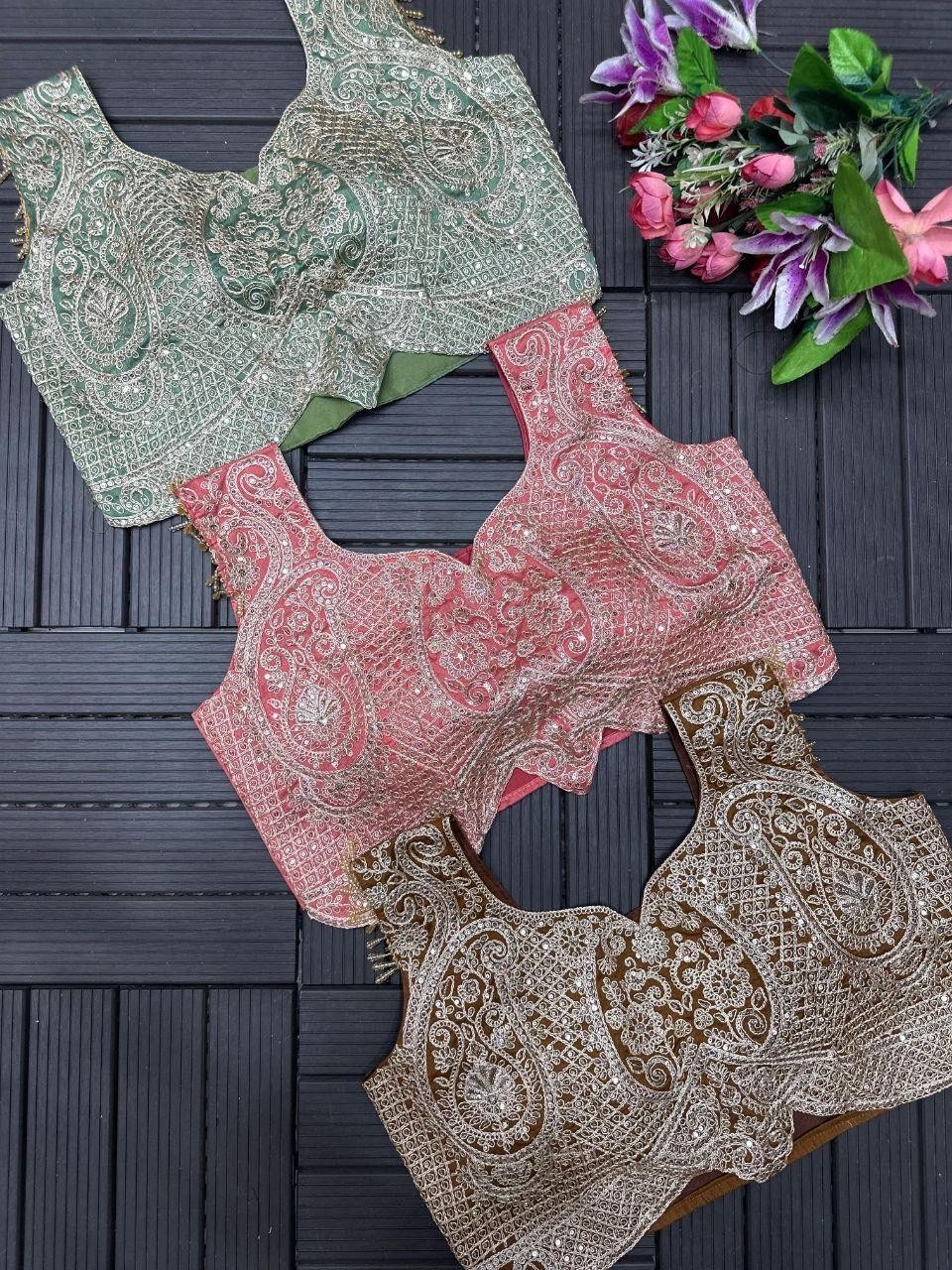 SAREE BLOUSE READYMADE DESIGNER SARI CHOLI INDIAN PARTY WEAR BOLLYWOOD DRESS