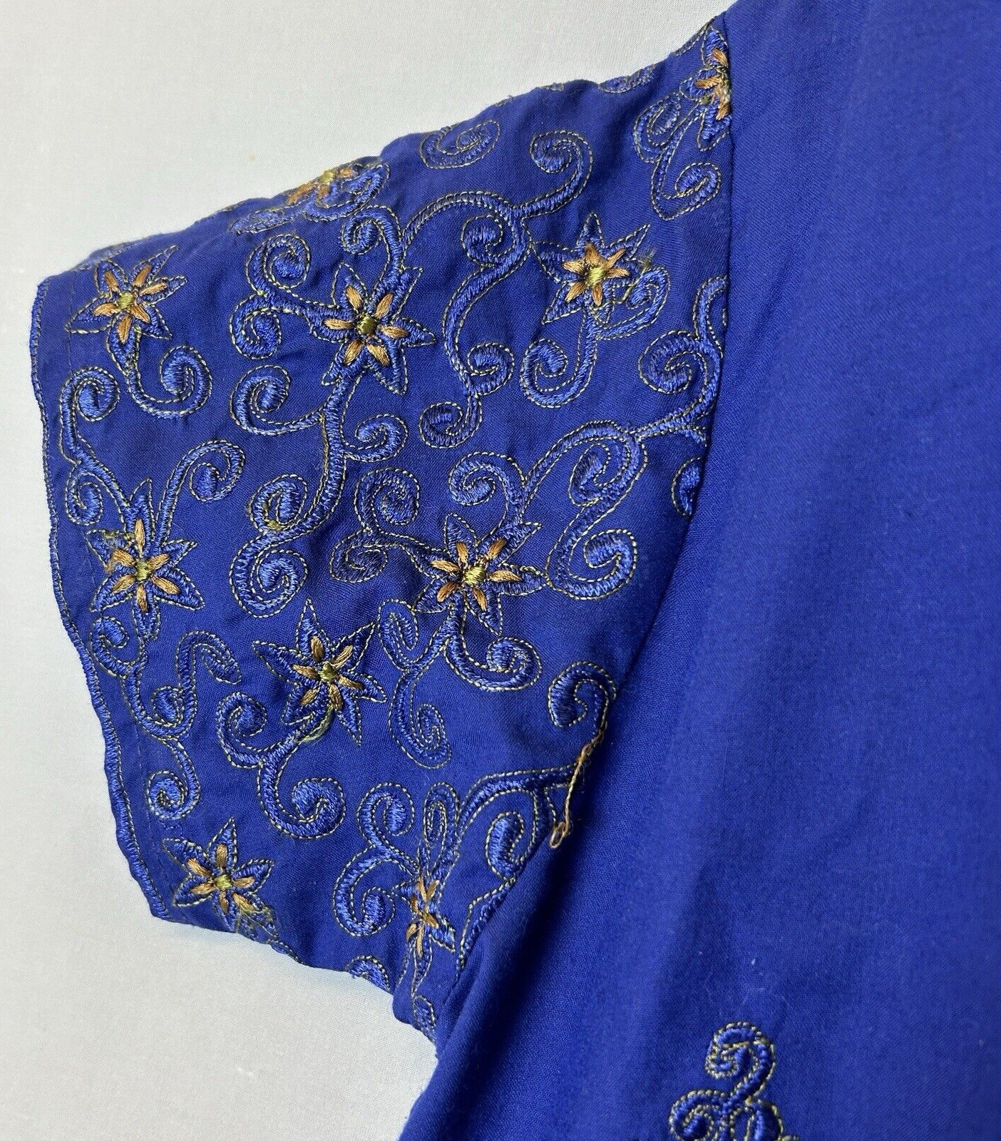 Indian Garment Saree Womens Extra Large Blue Yellow 3 Piece Set