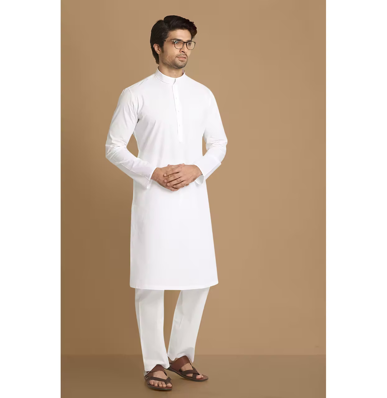 Cloth Zones Luxury Cotton Plain Solid latest White Kurta Pajama Set for Men