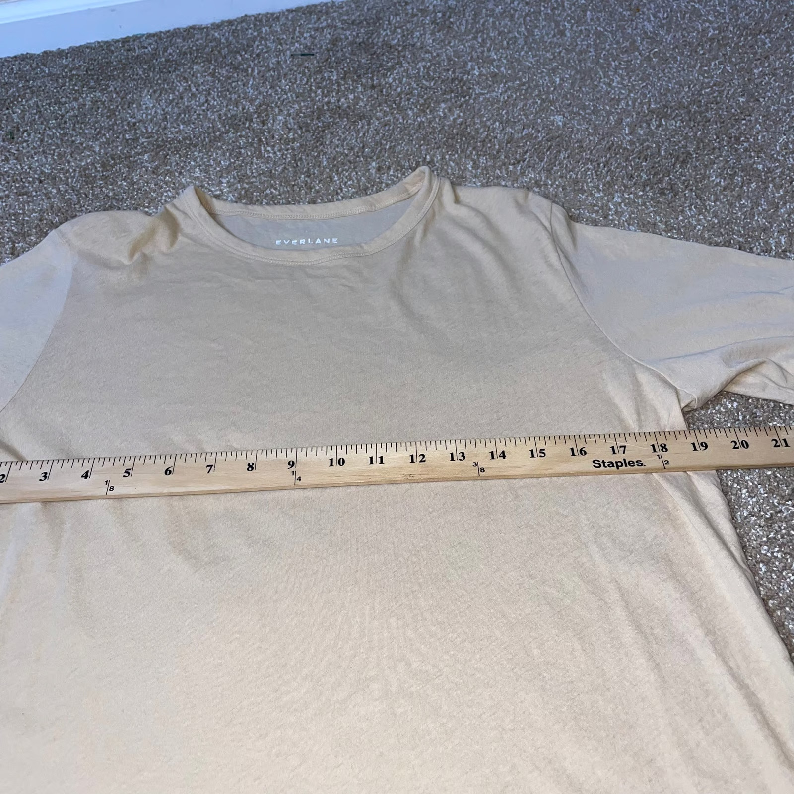 Everlane T-shirt basic khaki tan 100% Cotton staple piece comfort soft SZ SM