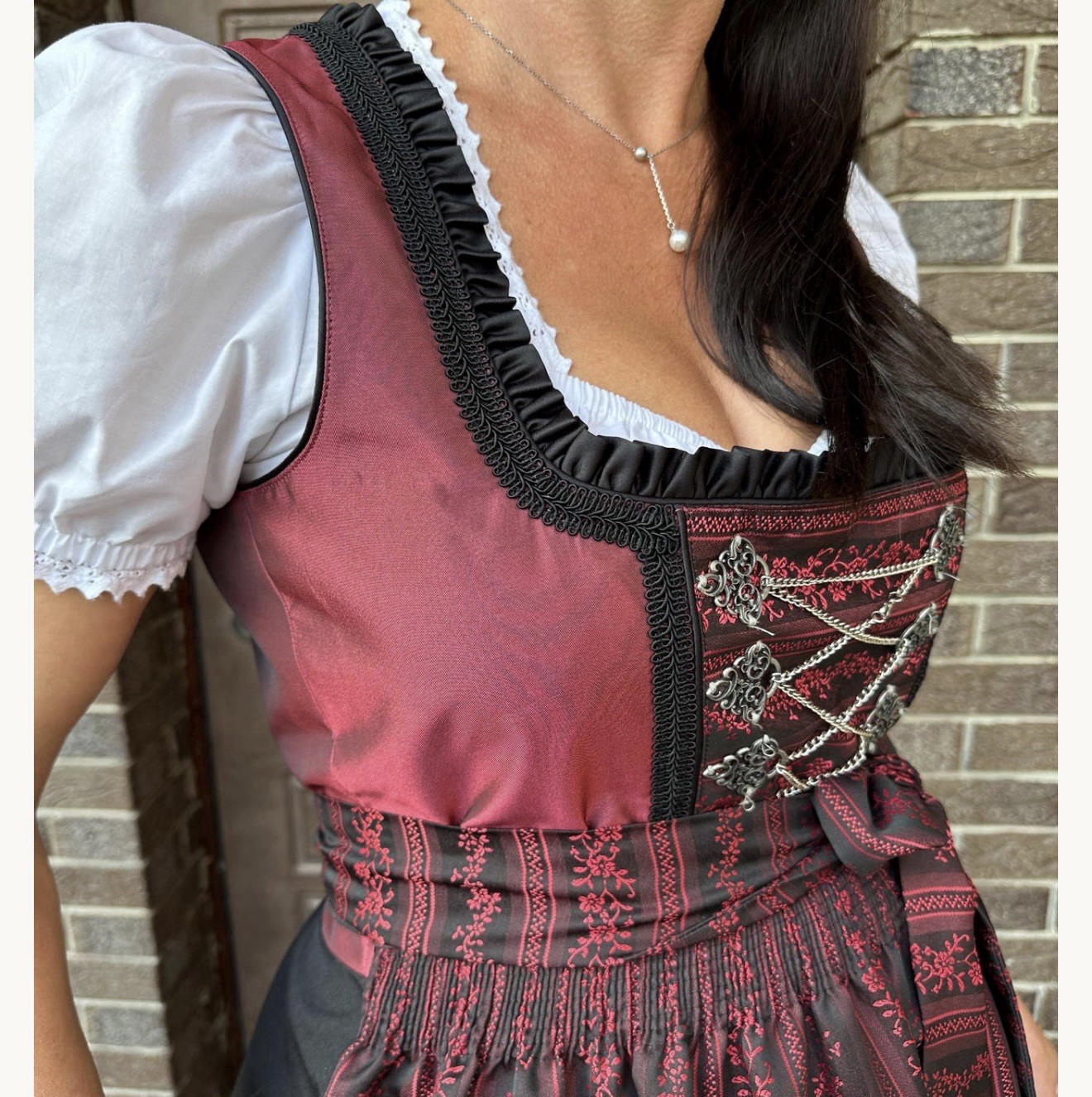 Dirndl Trachten Oktoberfest Dress Apron Medium Size 40 Beautiful Details