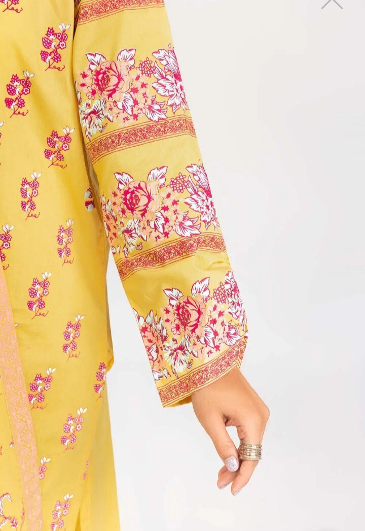 NWT GUL AHMED Size XS 2PC Screen Printed Kurti Organza Dupatta Pakistani Indian