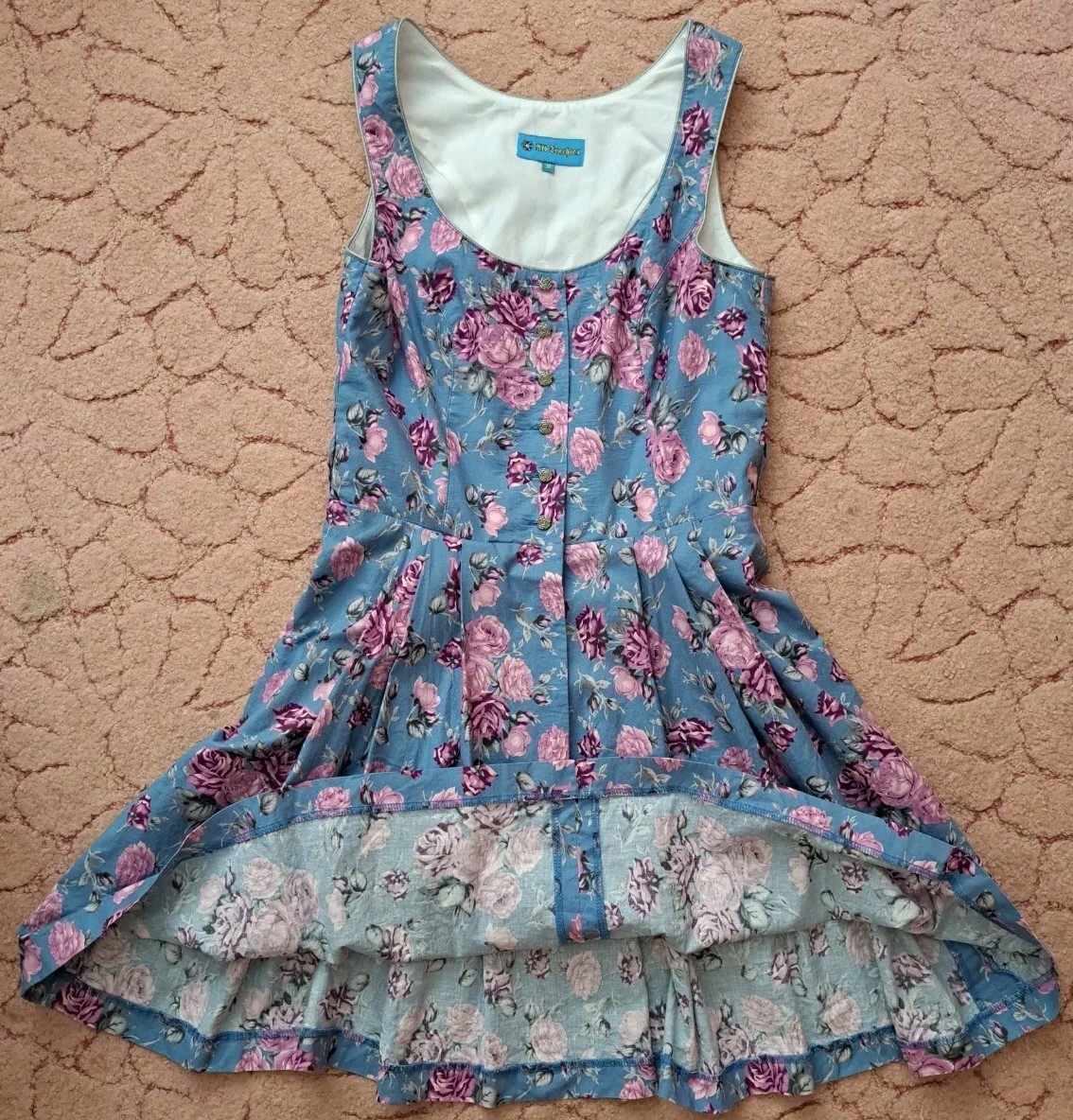 2116 Trachten Folk Bavarian Blue Summer Dress OCTOBERFEST Dirndl Sz S