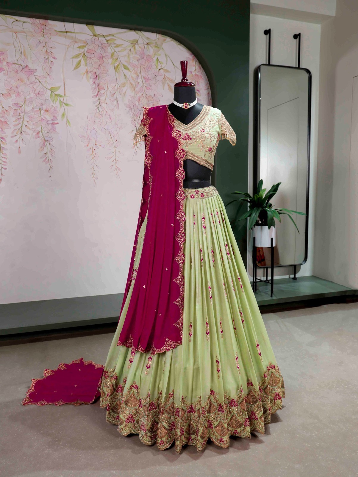 Indian Style Star Georgette Lehenga Choli With Dupatta For Function Wear