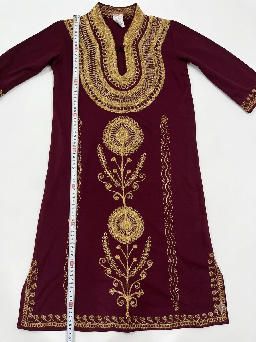 traditional Palestinian/Jordanian thobe in maroon for kids 9-11 years ثوب فلاحي