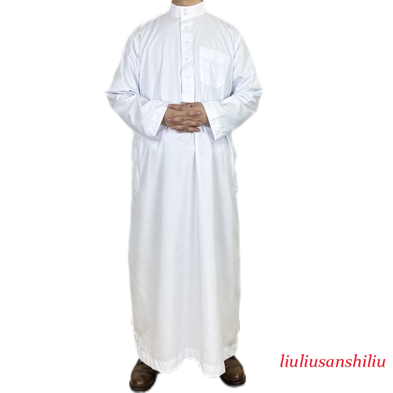 Arabian Men Long Robe Thobe Dishdasha Jubba Thoub Muslim Kaftan Abaya Ramadan