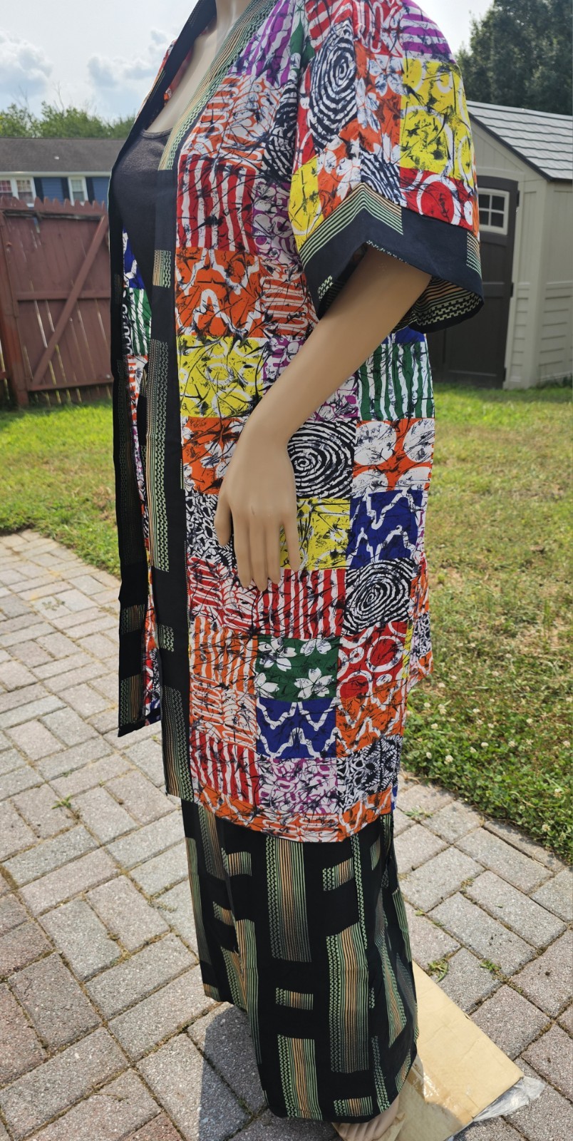 African Print 2 Piece Kimono with Long Pants