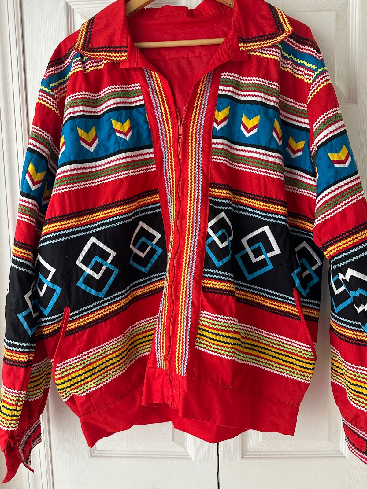 Seminole Indian Native American Jacket Vintage Patchwork Never Worn Custom Made