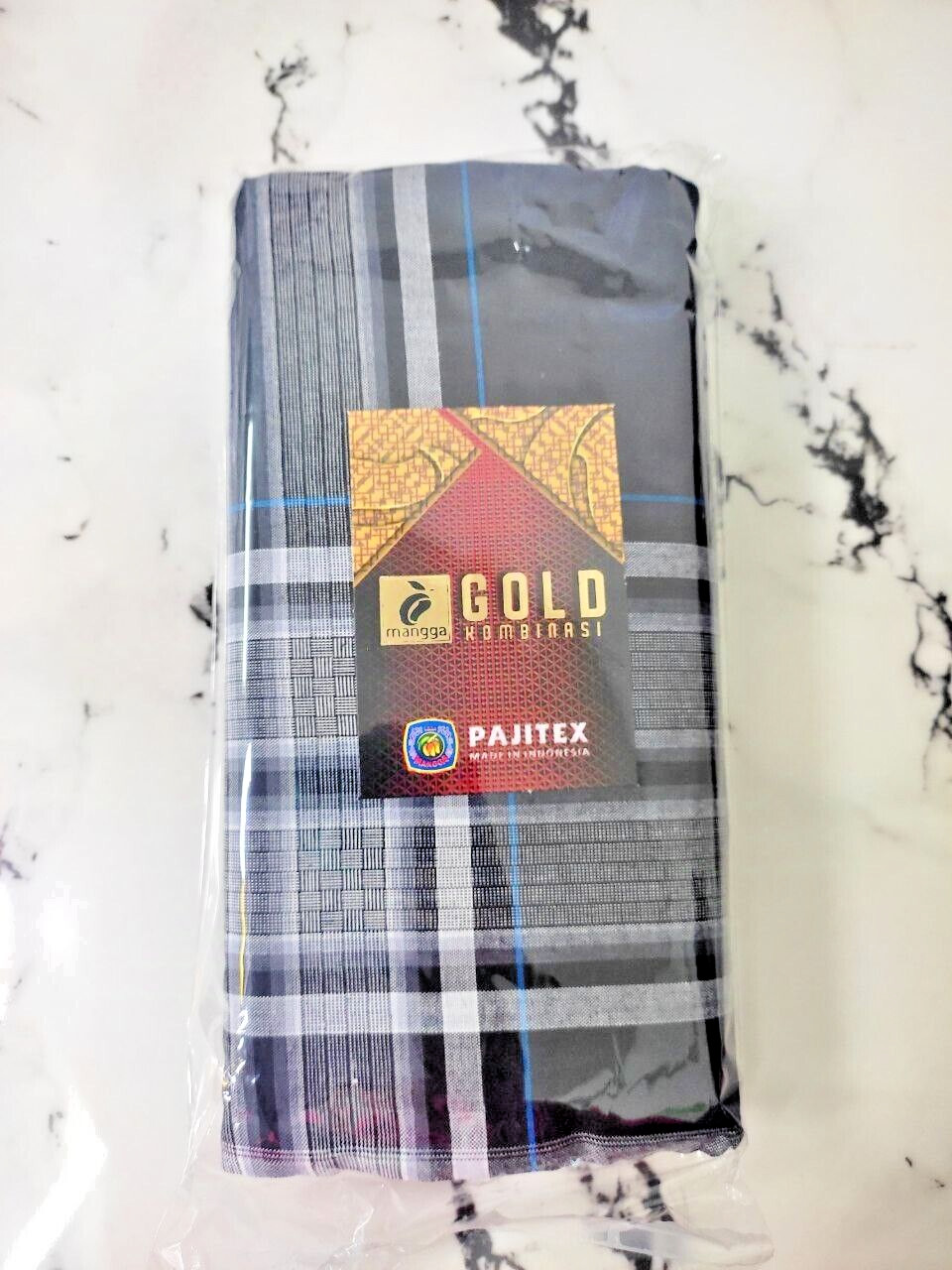 Sarong Pelikat Mangga Gold Gray for men