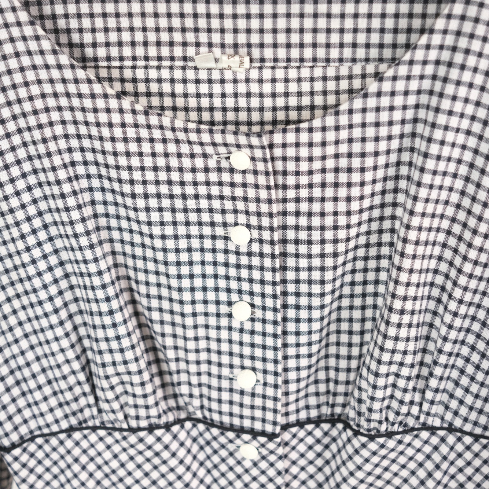 Austrian Alpine Cotton Folk Dres Checked Lace Trim Dirndl Style Size 42