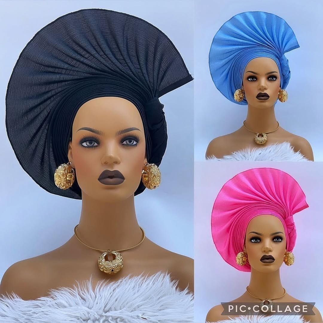 Autogele: African Ready-to-Wear Headtie – Adjustable Bridal Gele