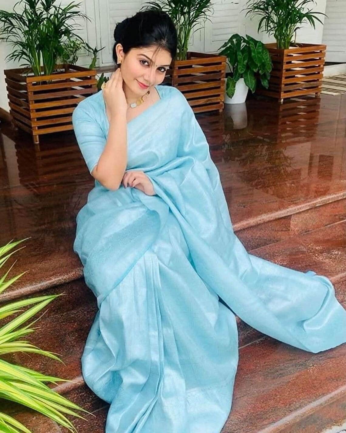 Beautiful Designer Saree Sky Blue Saree | Bridal Saree | New Sari
