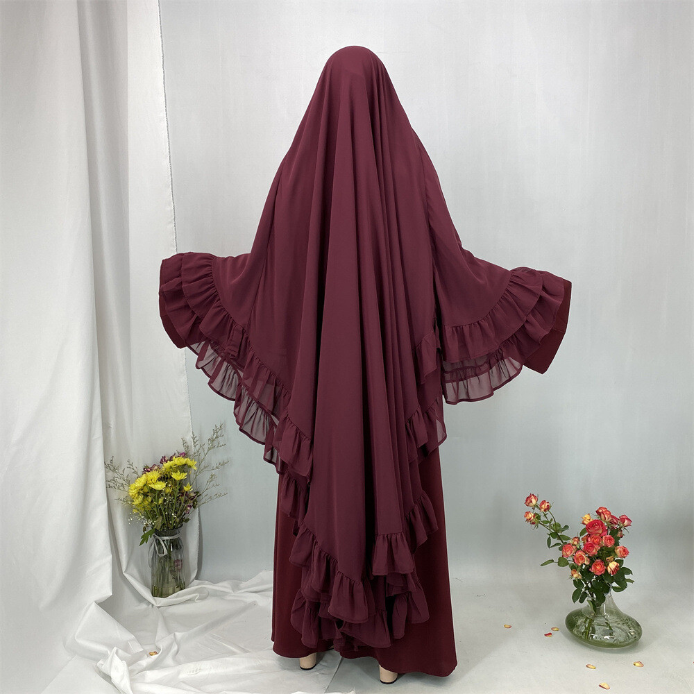 Islamic Women Overhead Large Khimar Muslim Hijab Prayer Niqab Kaftan Burqa Top