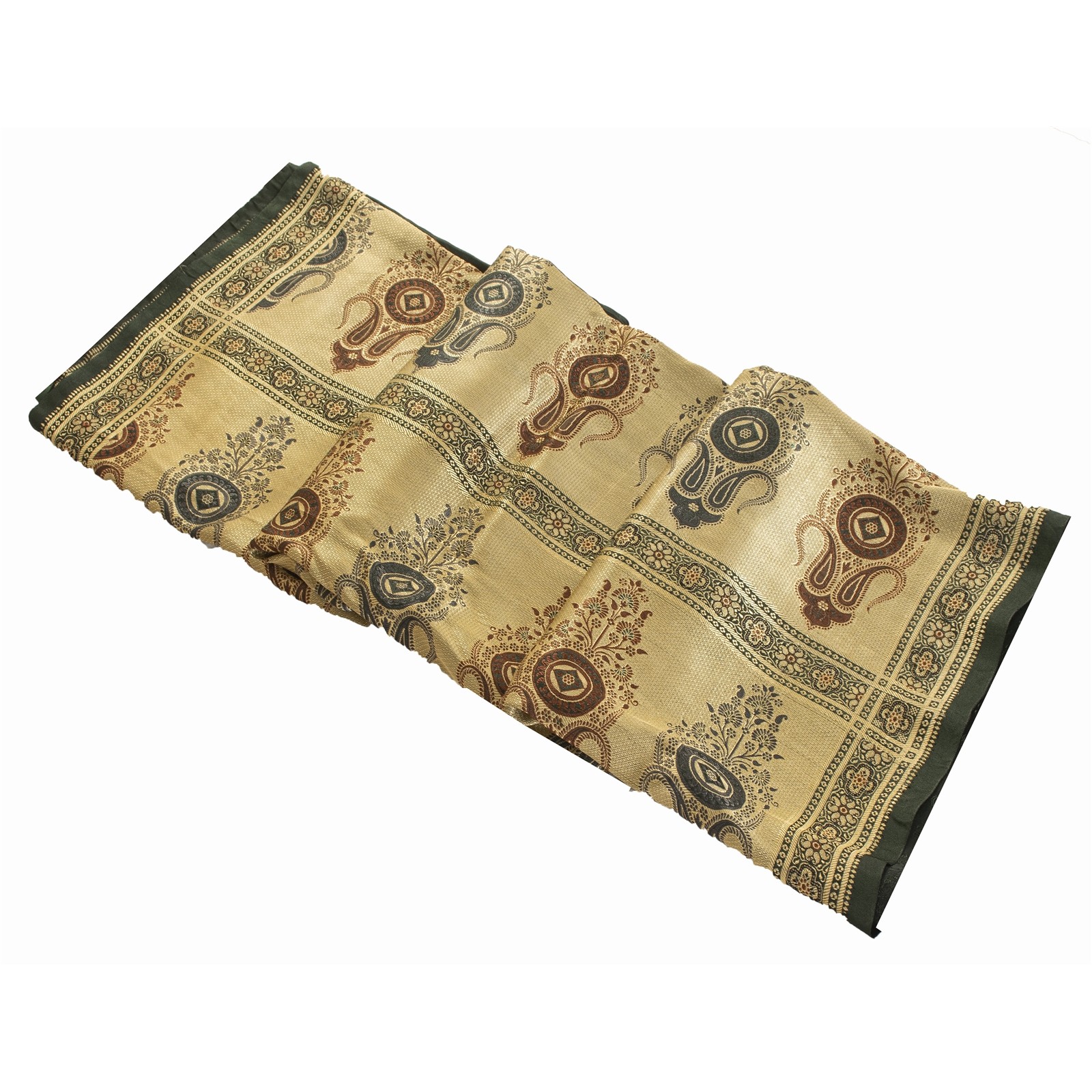 Sanskriti Vintage Sarees Black Banarasi Brocade Woven Pure Satin Sari 5+Ydfabric