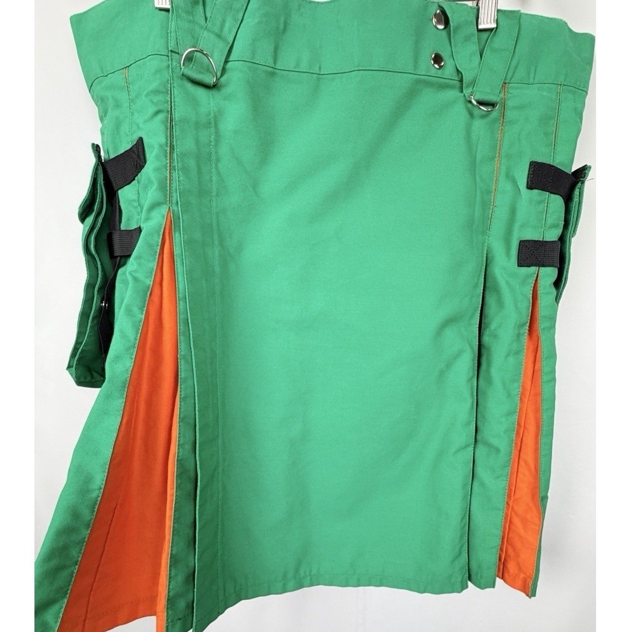 Custom Utility Kilt Green Orange Cargo Celtic Festival Highland LARP Size 44 Men