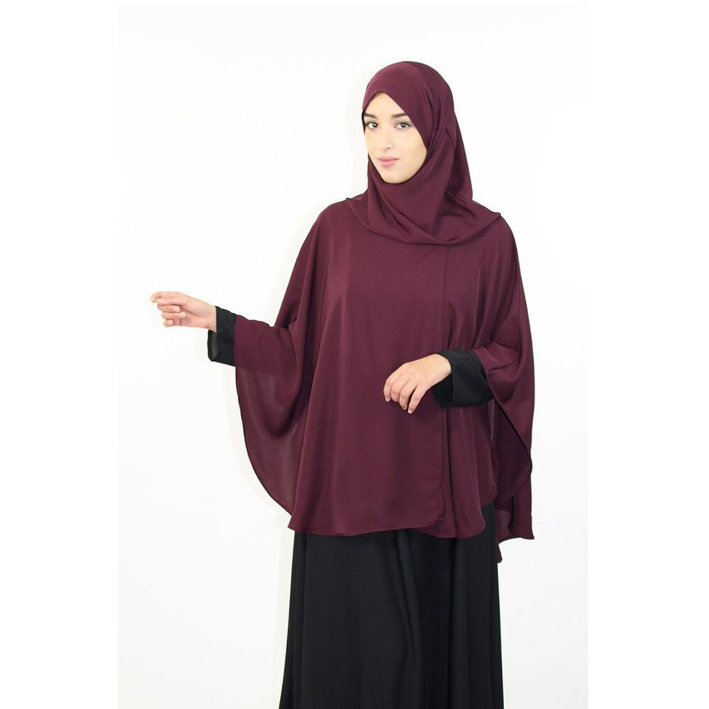 New Muslim Women Prayer Khimar Hijab Overhead Hooded Tops Kaftan Arab Clothes