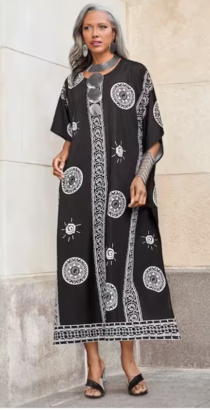 OSFM Ashro Black White African American Pride Latoya Caftan
