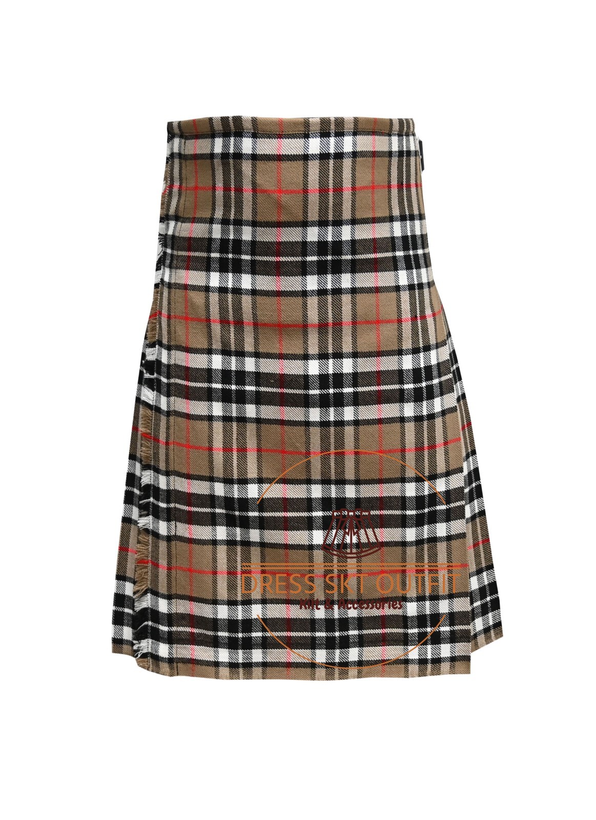 Scottish Traditional camel Thomson tartan 8 Yard Kilt For Men’s Custom Size