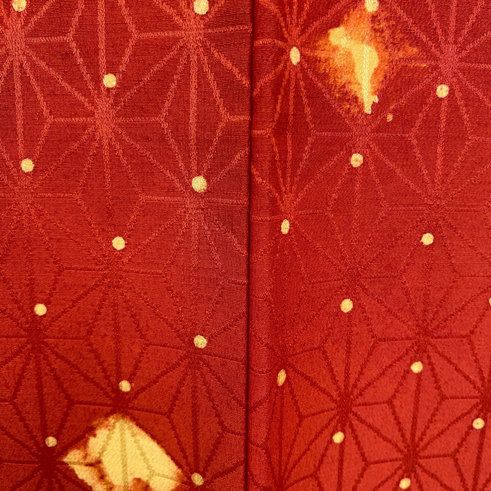 Japanese Vintage Kimono Haori Jacket Silk Red Traditional Authentic 32in