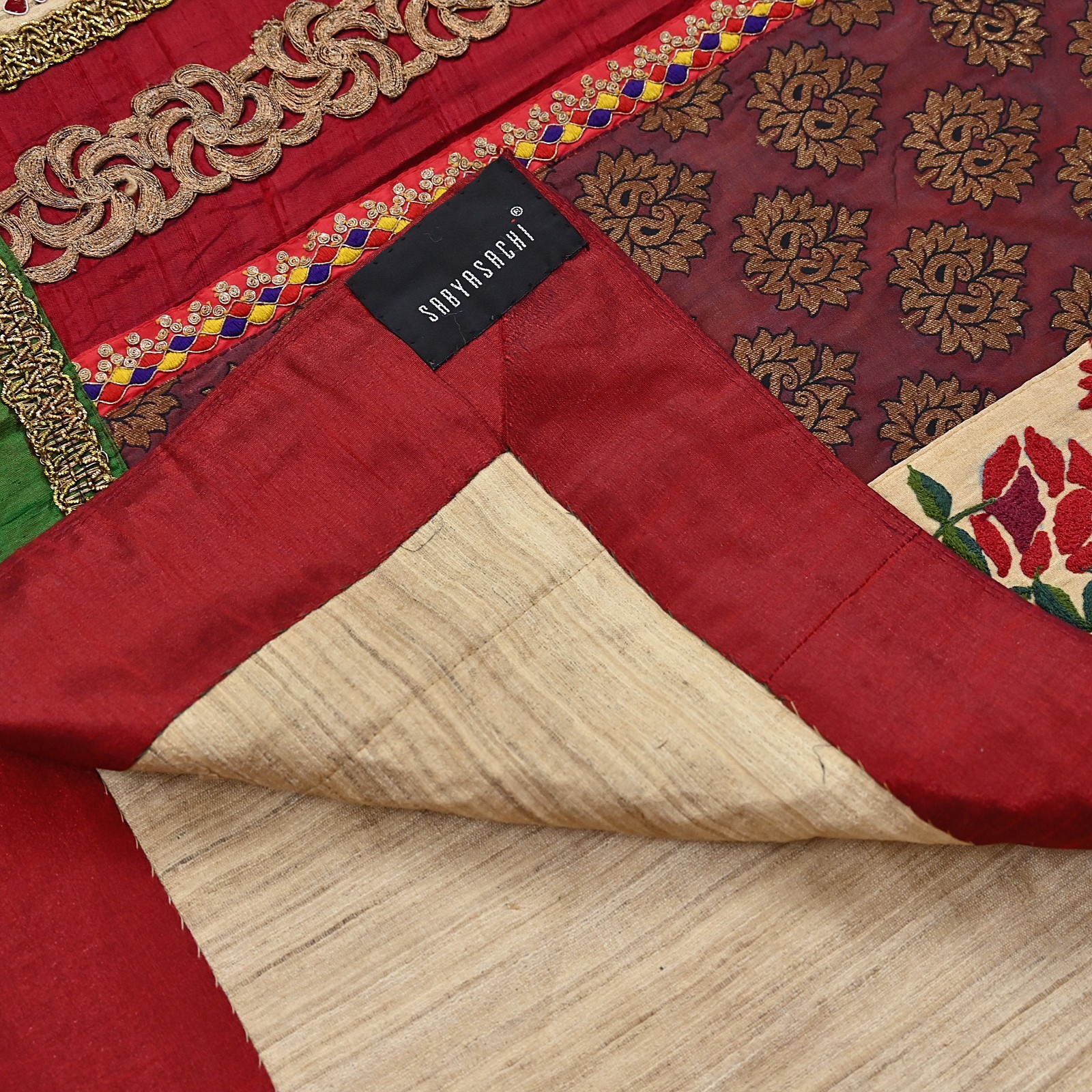 Pre-owned Pure Khadi Silk Hand Embroidered Banarasi Sabyasachi Designer Saree