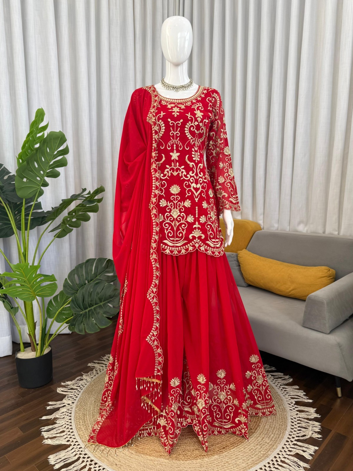 INDIAN SALWAR KAMEEZ PAKISTANI WEDDING PARTY DRESS WEAR BOLLYWOOD SUIT SHARARA