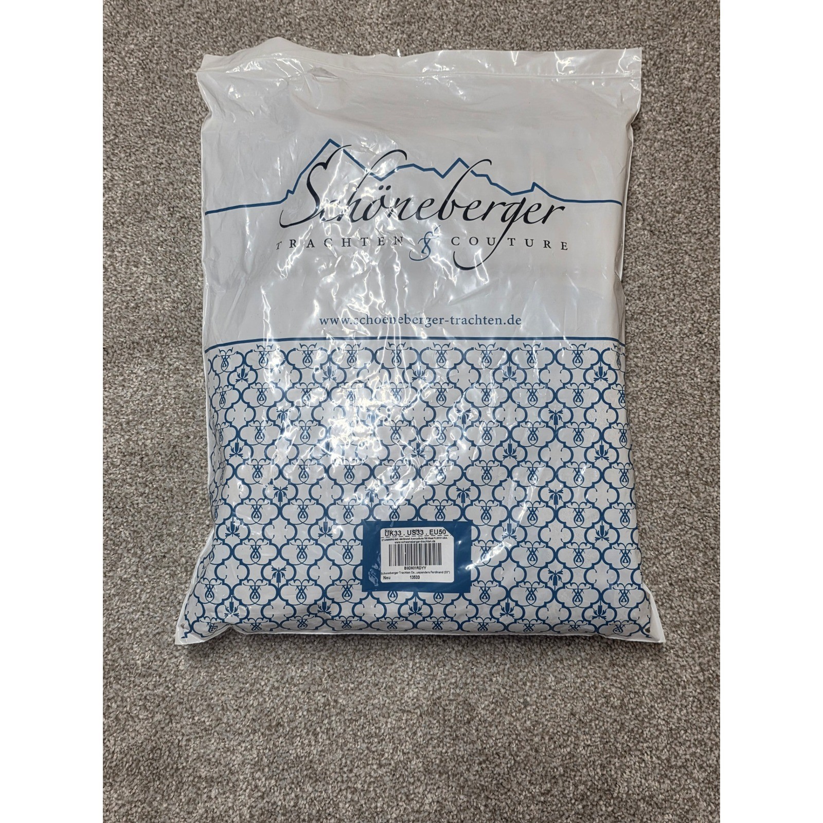 Schöneberger Trachten MensLederhosenLeather Shorts suspendersTan Size 33 NWT 231