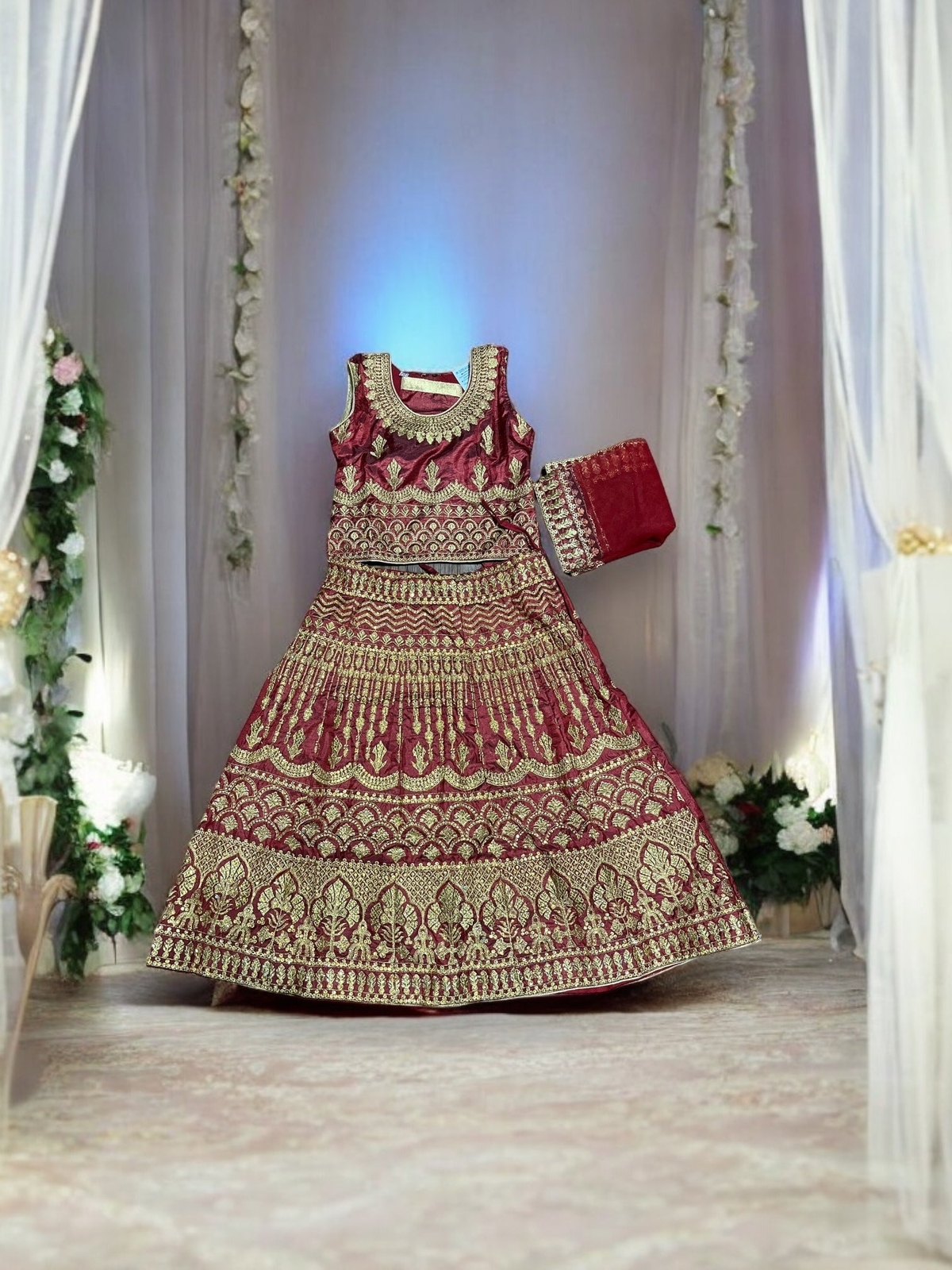 Traditional Girls Lehenga Choli Set – Ethnic Wear for Kids-019