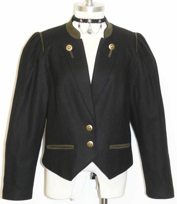 Short WOOL JACKET Women AUSTRIA Riding Winter Dress Suit BLACK Coat B40″ 44 10 M