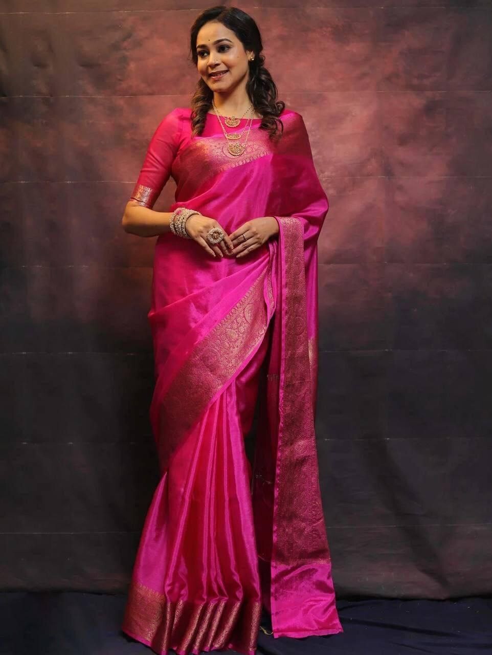 Designer Sari Bollywood Bridal Silk Saree Blouse South Indian Ethnic Ready made