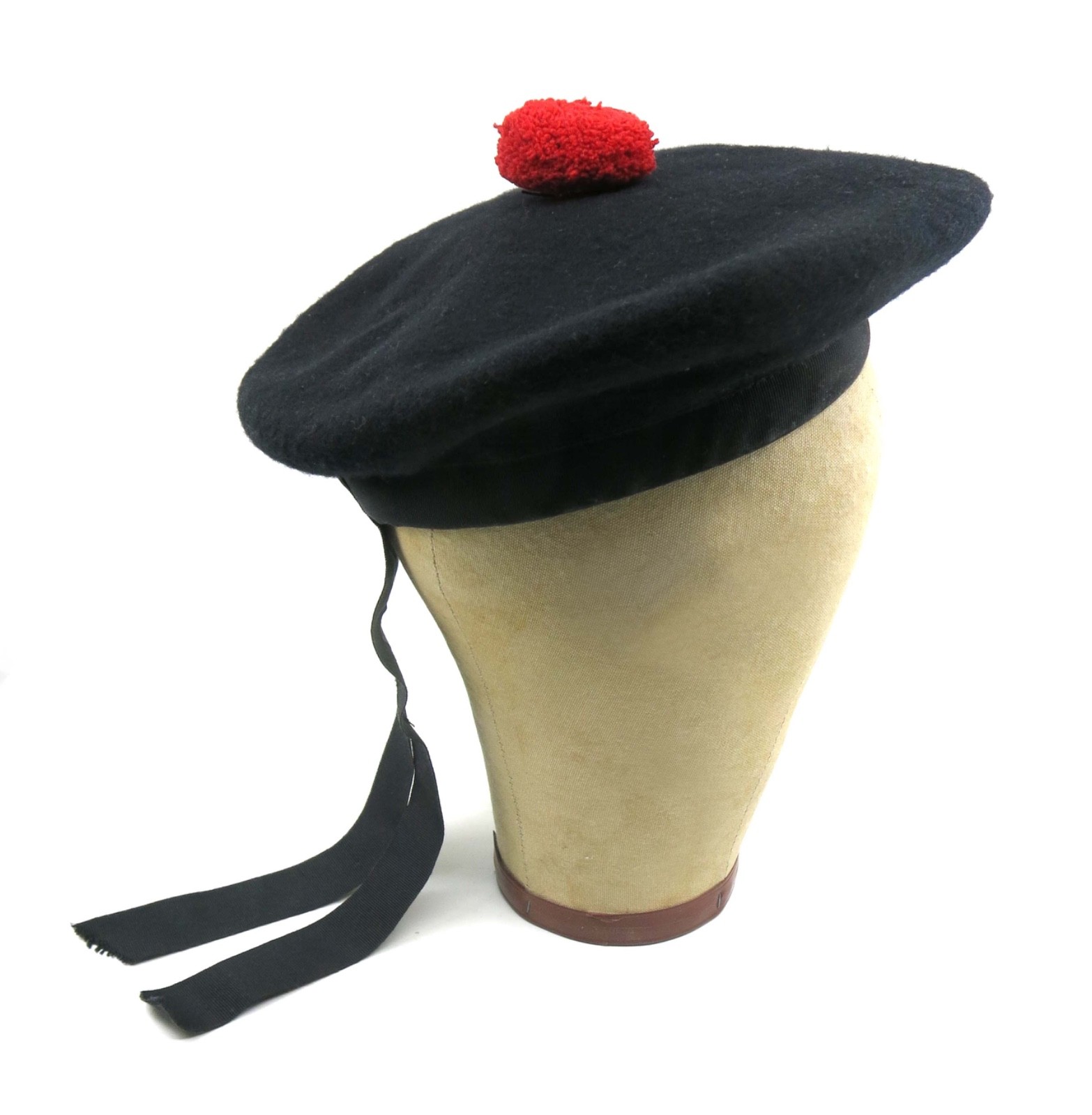 NWT BALMORAL SCOTTISH BLACK 100% WOOL HAT CAP / Highland Balmoral Hat