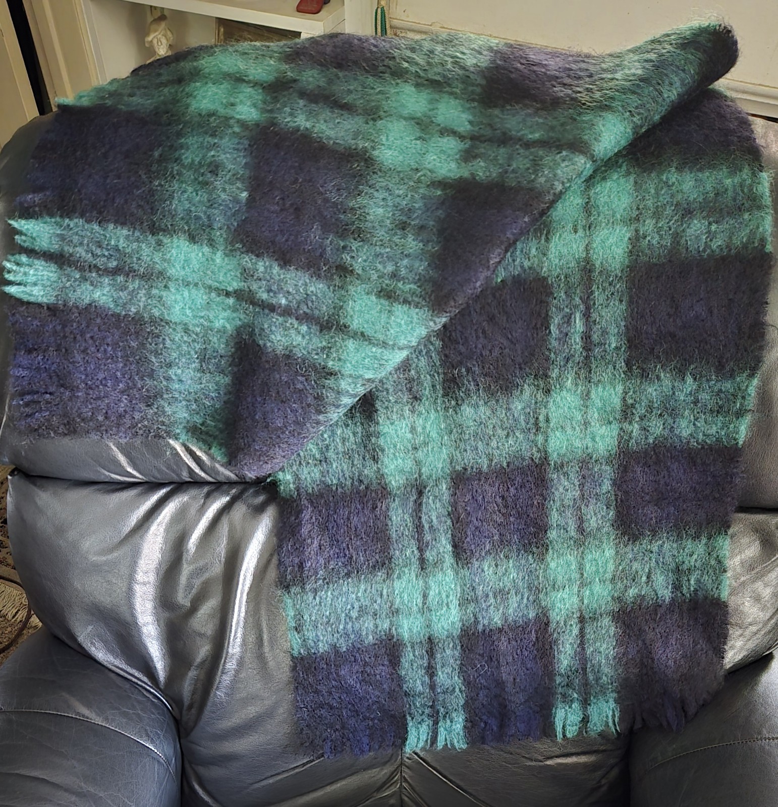 Vintage Scottish Black Watch scarf Tweeds and Tartans by Moffat Handloom Weavers
