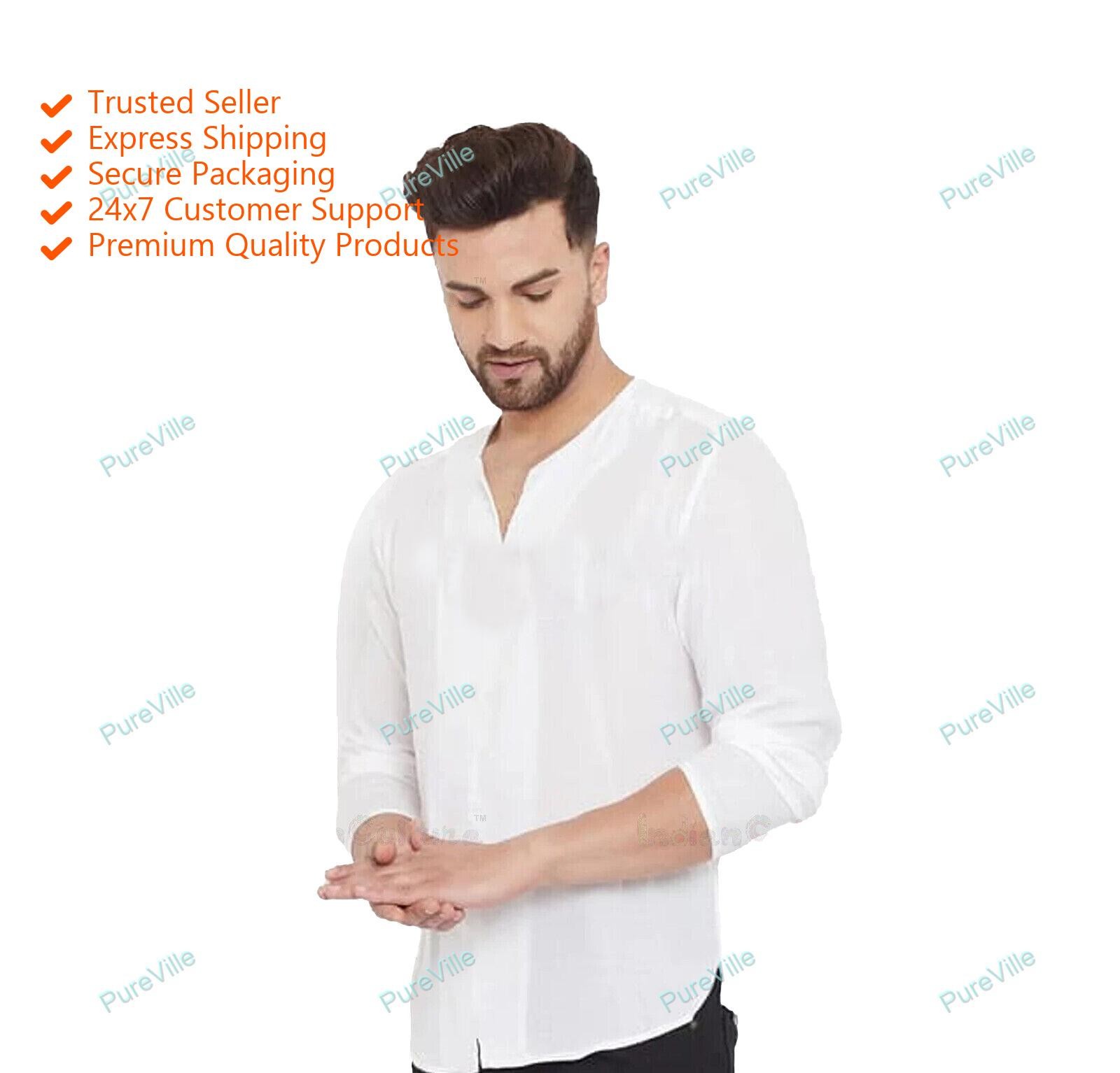 Mens Kurta Traditional Mens Shirt Long Sleeve Custom Bollywood Casual shirt kurt
