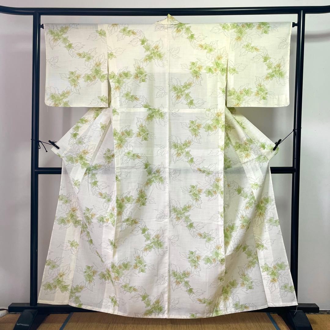 Kimono Mixed Polyester Linen Summer Kimono Ochre Botanical Design Motif