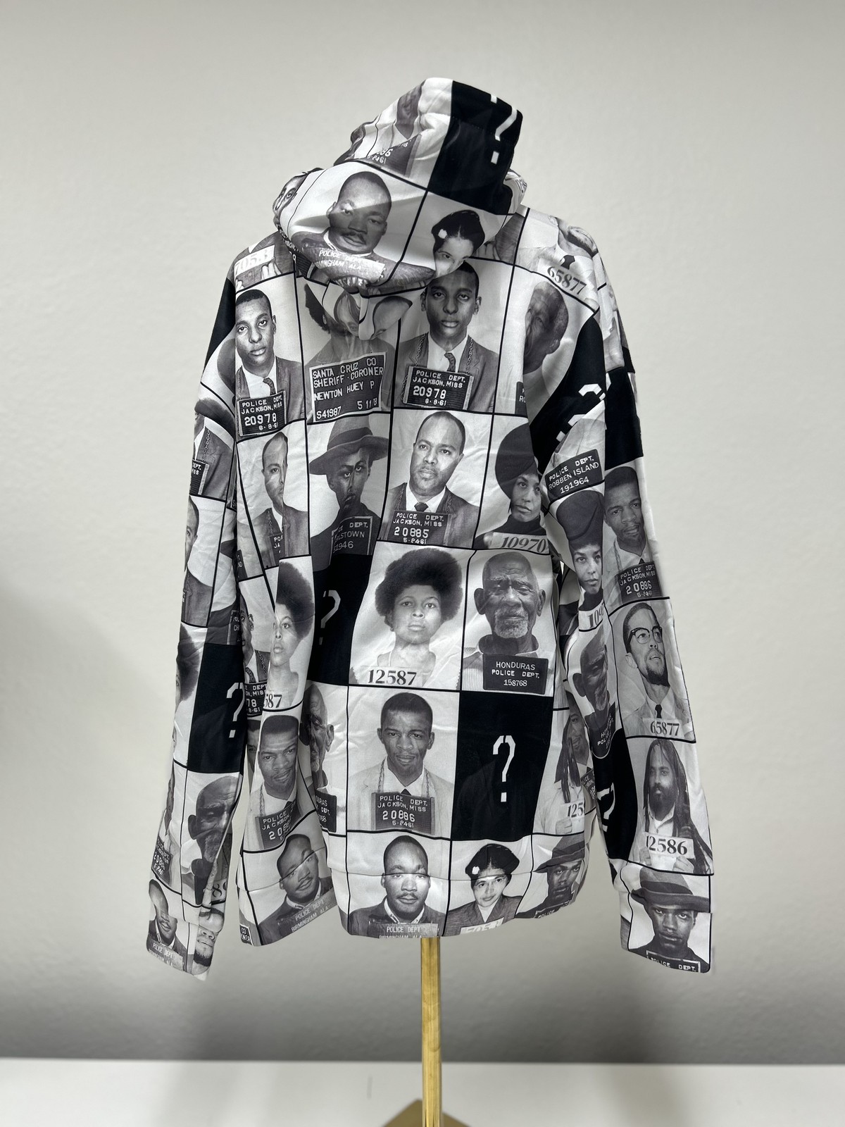 Civil Rights Mugshot All-Over Print Hoodie Size L Black White History