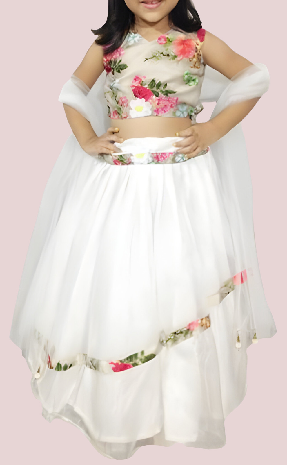 Ethnic Fusion Festive Wear Kids Dress Lehenga Choli Princess Birthday Diwali