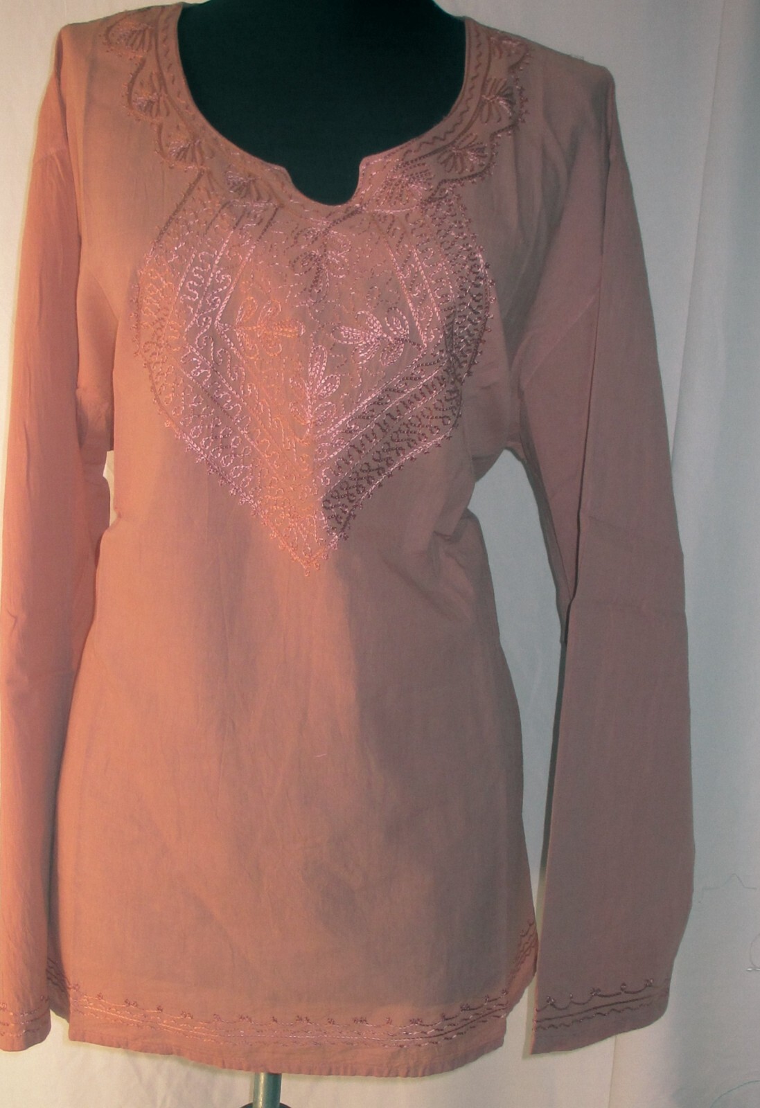 EMBROIDERED COTTON TOP KURTA YOGA TUNIC plas size 3 XL 46