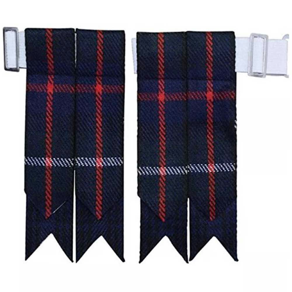 Mackenzie Tartan Kilt Flashes with Heavy Buckle/Scottish Kilt Hose Sock Flashes