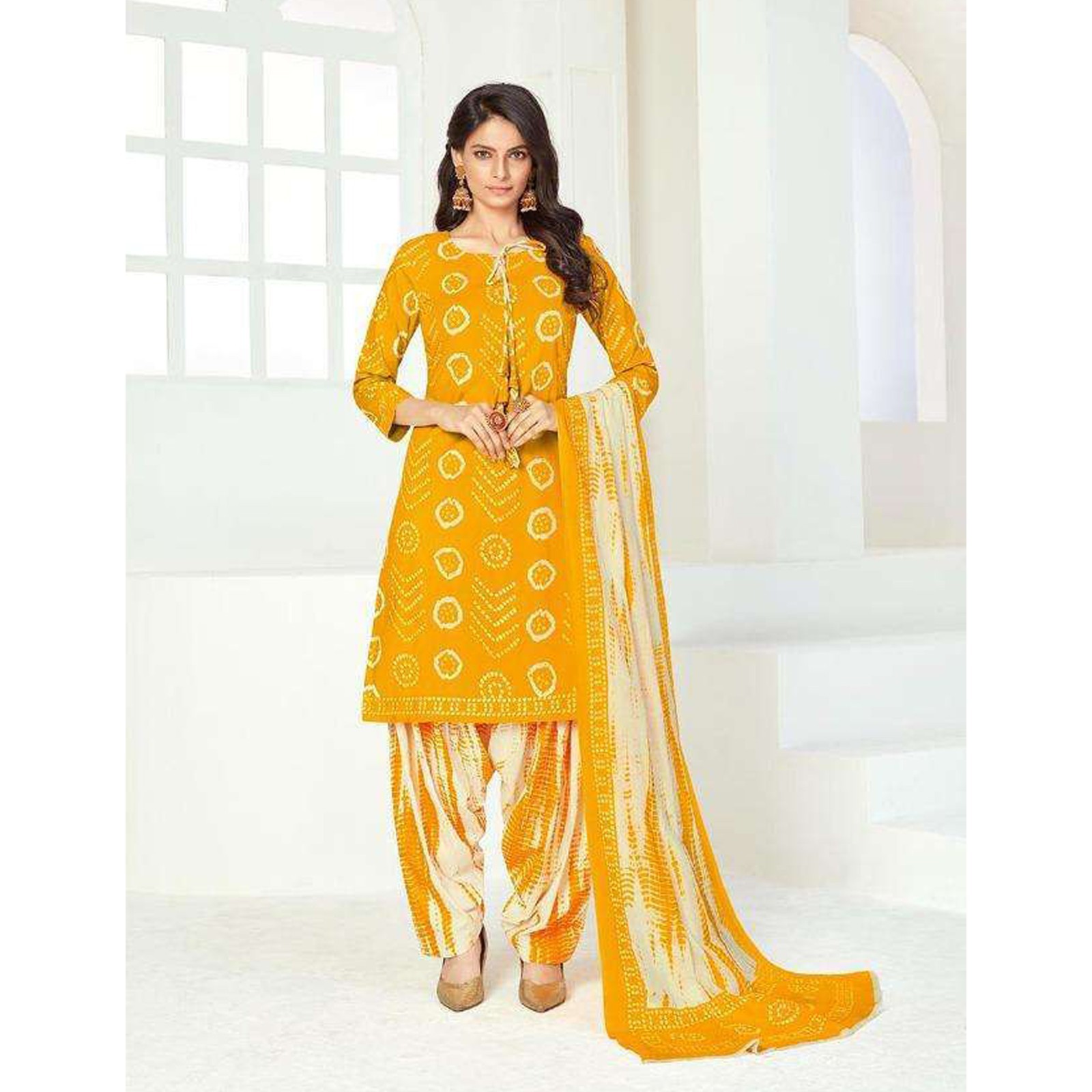 Bandhani Printed Special Cotton Summer Wear Indian Women’s Salwar Kameez Dresses