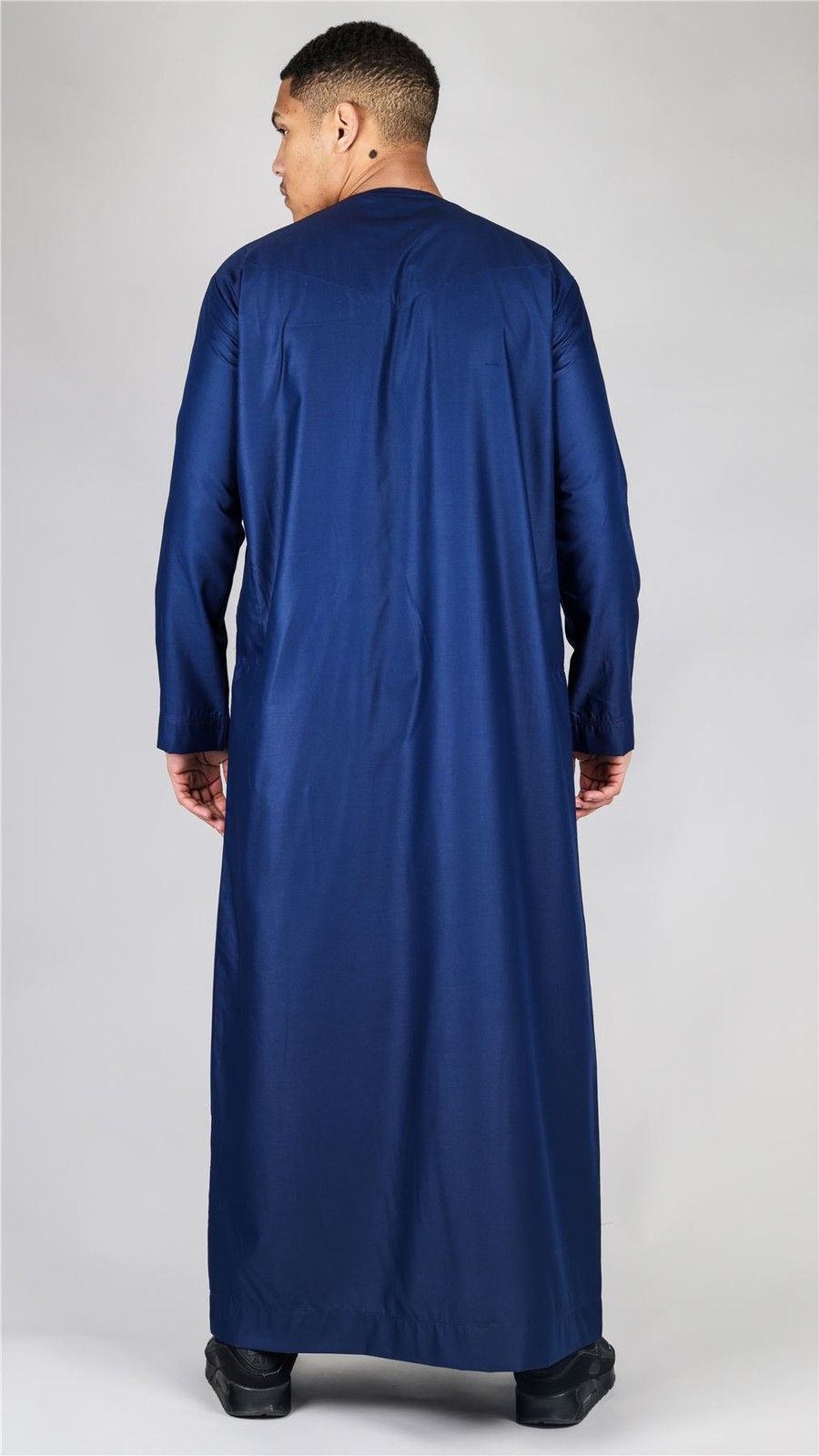 Men’s Navy Thobe Emirati Islamic Clothing String Tassel | Thobez