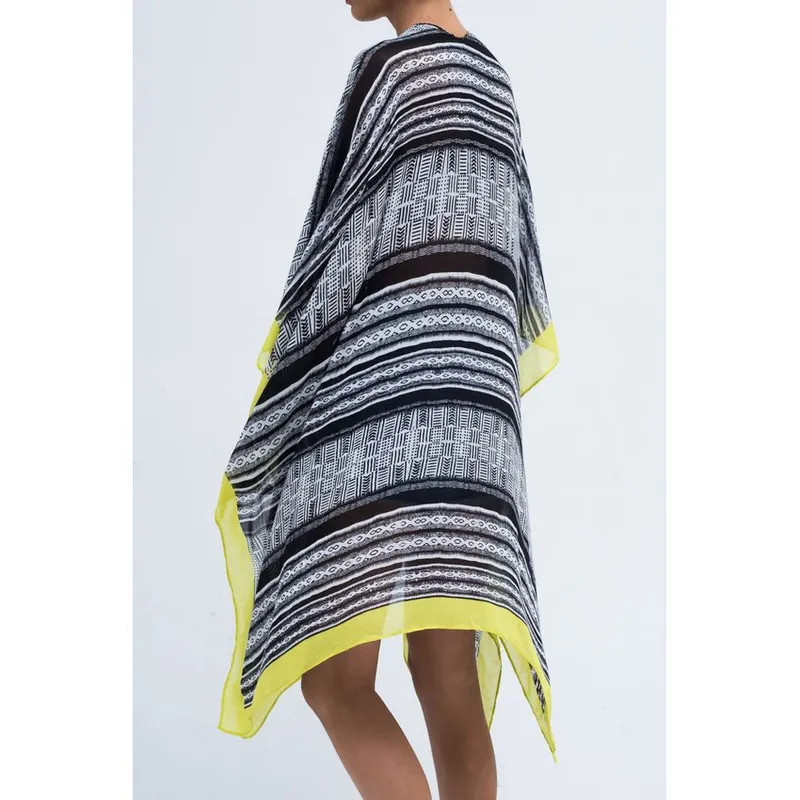 Moss Rose Women’s OSFM Black Boho 100% Viscose Breathable Beach Cover-Up Resort