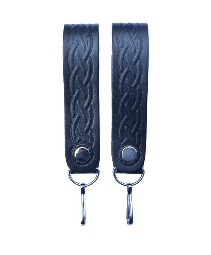 Men’s Scottish Celtic knot Embossed leather Sporran Suspender
