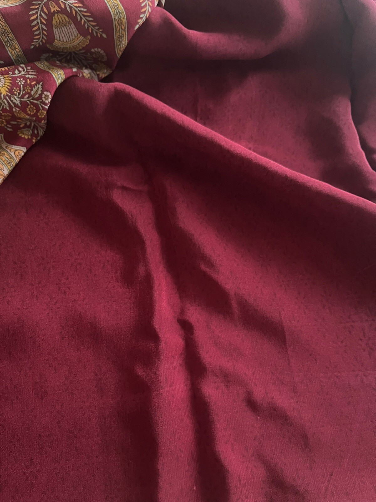 NWT 100% Silk Crepe Saree RITU KUMAR Style Black Red Floral Motif Diwali Pick 1