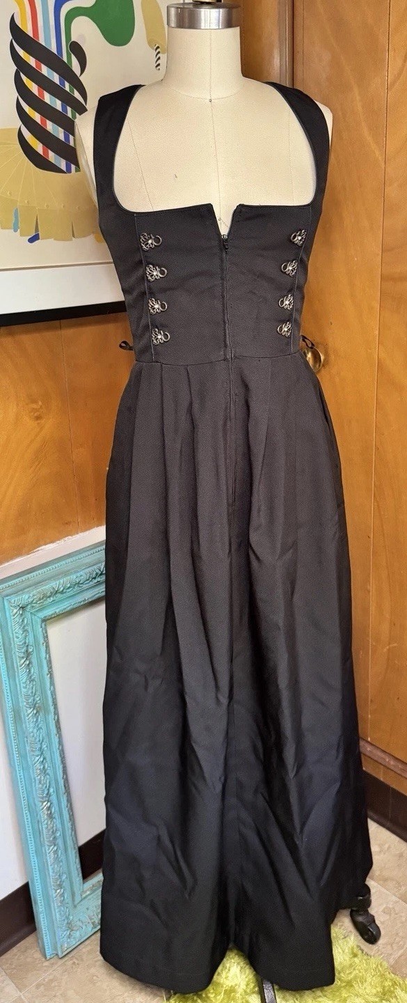 Vintage STOCKERPOINT Oktoberfest DIRNDL TYROL black Dress EU 34 0 2 maxi XS long