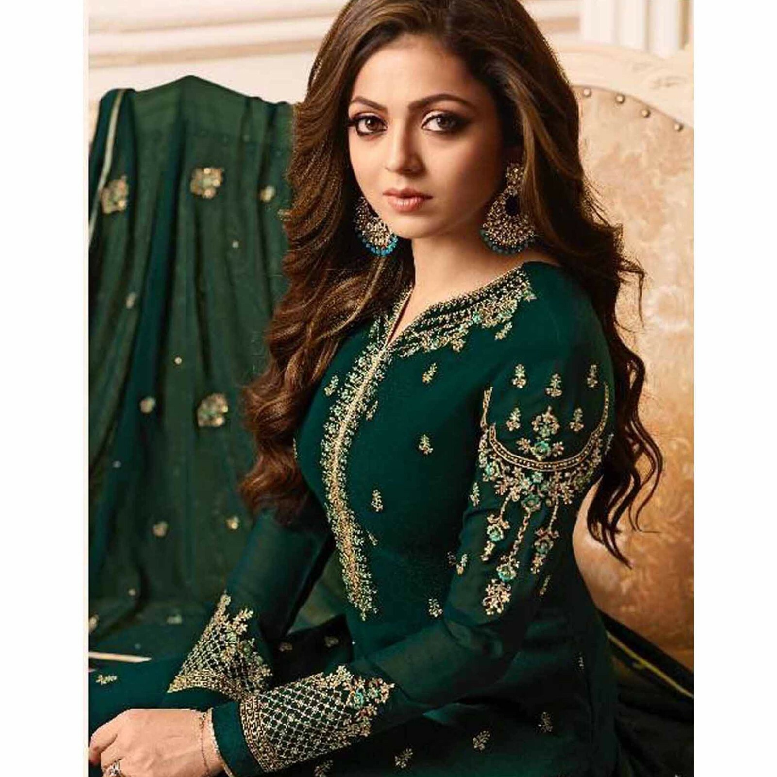 Pakistani Indian Plus Size Reception Wear Designer Anarkali Salwar Kameez Dress